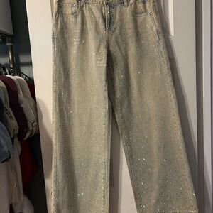 Never worn RARE DENIM Sparkling Studs Women's Jeans Low rise baggy 29 8